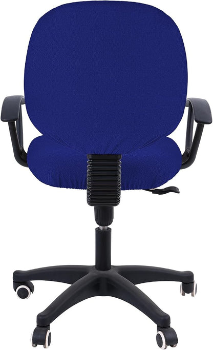 Smiry Stretch Jacquard Office Computer Chair Covers, Removable Washable Universal Desk Rotating Chair Slipcovers Protector, Seat + Backrest Cover, Royal Blue
