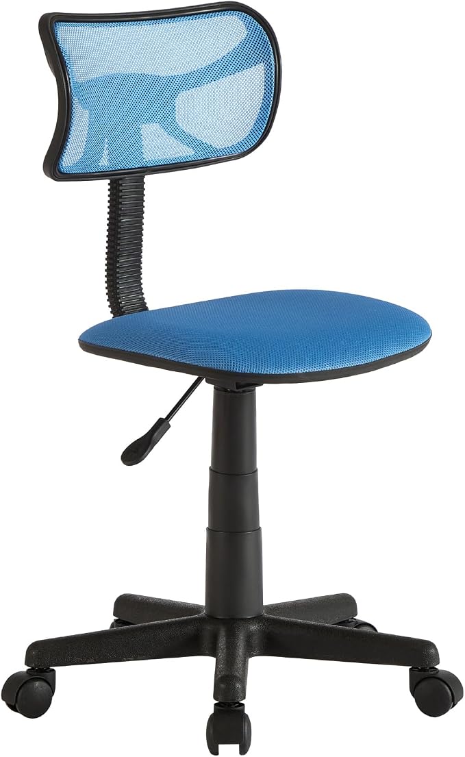 Urban Lifestyle Swivel Desk Chair, Stylish and Compact Office Chair with Mesh Back, Swivel Function, Adjustable Height, and Cushioned Seat, Cyan Blue