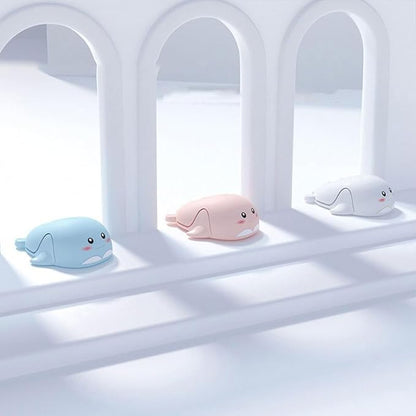 CHUYI Cute Animal Dolphin Shape Wireless Silent Mouse Frosted Cartoon Portable Travel Mute 1600DPI Novelty Optical Unique Cordless Quiet Mice for Computer Laptop PC Gift (1 Pack-Pink)