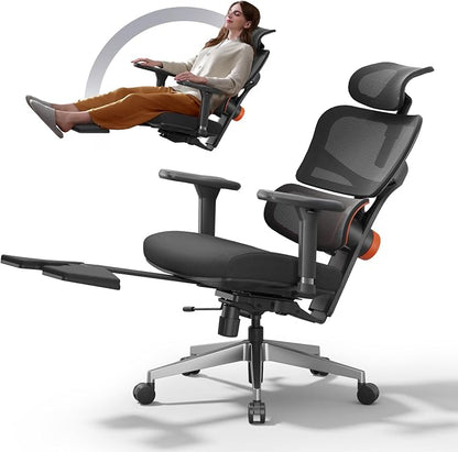 Newtral Office Chair Ergonomic - Home Office Desk Chair, Back Pain Chair with Auto-Following Lumbar Support, 4D Armrest, Seat Depth and Height Adjustable