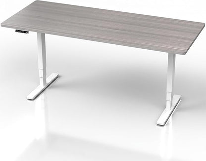 VIVO Electric 71 x 30 in Standing Desk, Touch Screen Adjustment, 220 lb Frame Support, 2E Series, Dark Gray Top, White Frame, DESK-KIT-2EW71G