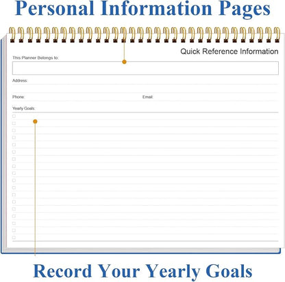 Weekly Productivity Planner - 8.5" x 11" Dashboard Desk Notepad Has 6 Focus Areas to List Tasks for Goals, Projects, Clients, Academic or Meal-Organize Your Daily Work Efficiently, 54 Weeks, Blue