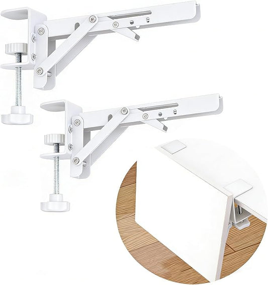 Under Desk Keyboard Tray Support Bracket Adjustable Desktop Extension Board Stand Clamp-on Keyboard Holder Arm Rest Tray Extension Plate Support Rack for Desk, NO Board/Tray, 1 Set (Style02-White)