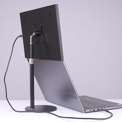 Portable Monitor Stand with VESA Mount 3inch Bracket Tilt Ball Joint Telescopic Pole and Metal Disk Base Portable Monitor Mount with 75mm VESA Mount FL12B