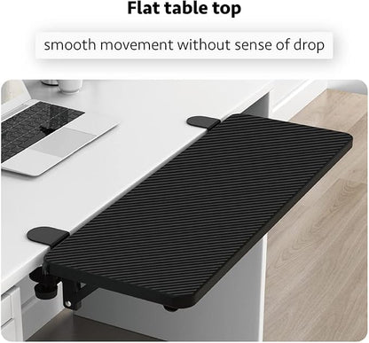 Ergonomics Desk Extender Tray, Suitable for Office. Foldable, Punch-Free Clamp on.Computer Keyborad Tray, Desk Extension Board (21.65"*9.45"(55cm*24cm), Carbon)