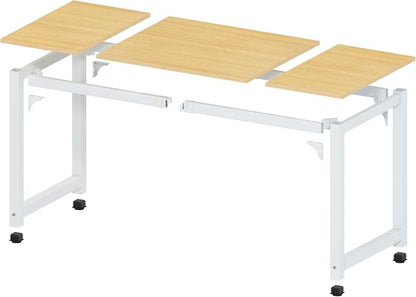 NSdirect Modern Computer Desk 63 Inch Large Office Desk, Writing Study Table for Home Office Desk Workstation Wide Metal Sturdy Frame Thicker Steel Legs, White