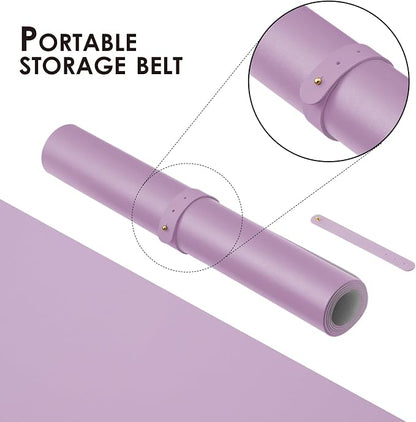 Large Desk Mat - 47.2"x 17" Non-Slip PU Desk Pad for Office and Home - Ideal for Large Mouse Pad and Desk Mats on Top of Desks(Purple)