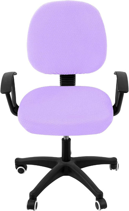 Smiry Stretch Jacquard Office Computer Chair Covers, Removable Washable Universal Desk Rotating Chair Slipcovers Protector, Seat + Backrest Cover, Lavender