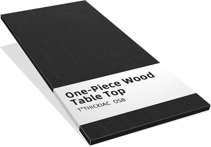 Universal 55 x 28 One-Piece Solid Wood Table Top, 1" Thick Desktop for Stand Up Height Adjustable Desk Frames, Home Office Tabletop, Countertop DIY, Black Oak