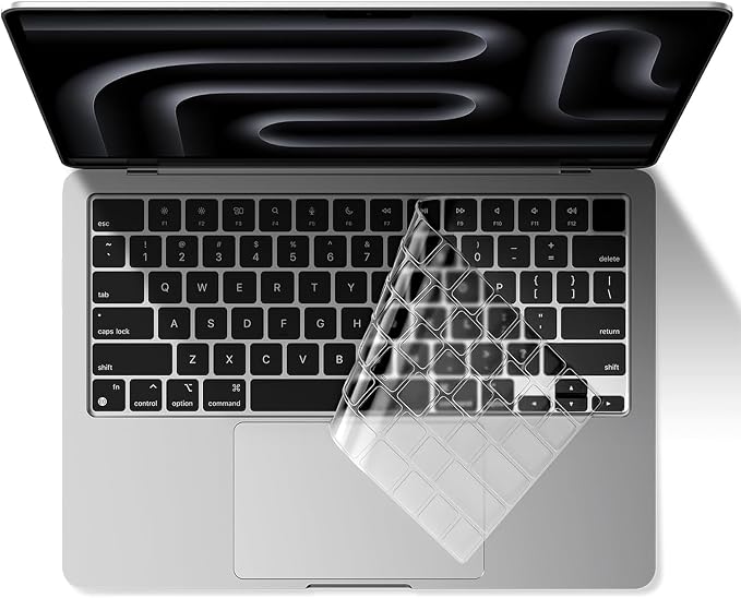 EooCoo Premium Keyboard Cover Skin Protector, Laptop Accessories Compatible with 2026 2025 2024 2023 2022 2021 M5-M1 Pro/Max MacBook Pro 14/16, M5-M2 MacBook Air 13/15, 2026 MacBook Neo 13, Clear