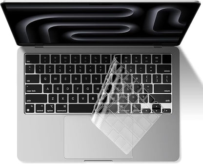 EooCoo Premium Keyboard Cover Skin Protector, Laptop Accessories Compatible with 2026 2025 2024 2023 2022 2021 M5-M1 Pro/Max MacBook Pro 14/16, M5-M2 MacBook Air 13/15, 2026 MacBook Neo 13, Clear