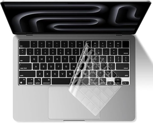 EooCoo Premium Keyboard Cover Skin Protector, Laptop Accessories Compatible with 2026 2025 2024 2023 2022 2021 M5-M1 Pro/Max MacBook Pro 14/16, M5-M2 MacBook Air 13/15, 2026 MacBook Neo 13, Clear