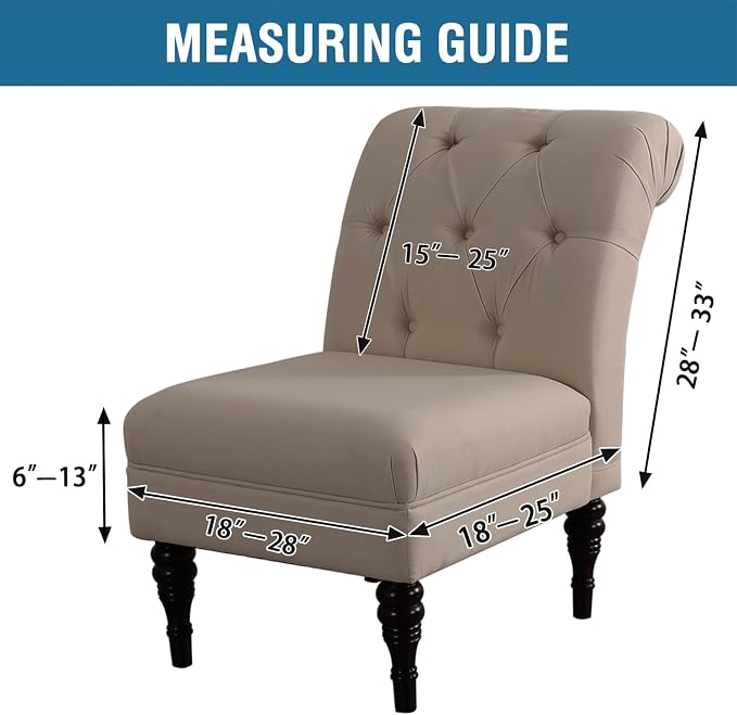 H.VERSAILTEX Armless Accent Chair Covers Thick Velvet Armless Chair Slipcovers High Stretch Chair Covers for Living Room Hotel Machine Washable Furniture Protector with Elastic Bottom, Navy