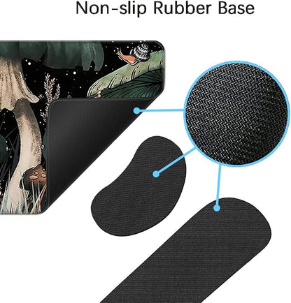 MIBITRI Keyboard Mouse Pad Set, Extended Gaming Mouse Pad+Ergonomics Keyboard Wrist Rest Support, Memory Foam, Easy Typing Pain Relief, 4Pcs XXL Ultra Thick Desk Mat, Snails and Mushroom