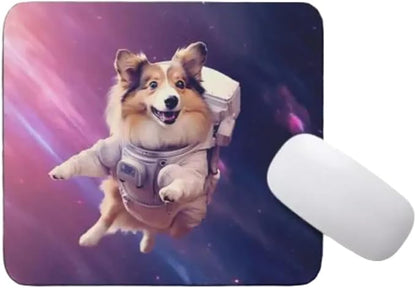 Mouse Pad Astronaut Dog in Space Mouse Pad Puppy floating in Space for Home Office Work Desk Computer Desktop Laptop for Dog Lovers (Shetland Sheepdog)