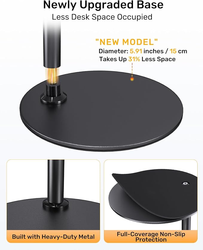 Upgraded Webcam Stand for Desk, Telescopic Webcam Tripod Mount with Ball Head, Compatible with Logitech Camera C922 C930e C920S C920 C615 C960 C920x BRIO 4K NexiGo N60, Phone Holder with 1/4" Thread