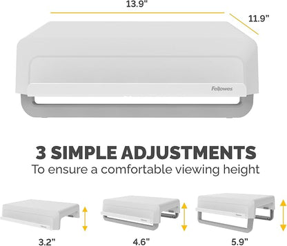 Fellowes Breyta Ergonomic Height Adjustable Stand for Monitor/Laptop, White
