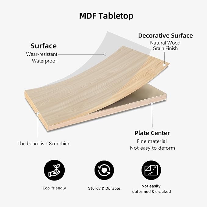 QLLY One-Piece Wood Tabletop, Replacement Board Desktop, Universal Countertop for Table and Workstation (Natural, 39.3x23.6 inch)