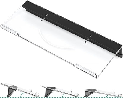 Ergonomic Computer Keyboard Stand - Adjustable Keyboard Riser Tilt Clear and Black Acrylic Keyboard Tray Non-Slip Elevated Typing Key Board Holder Lift for Home Office Desk Accessories