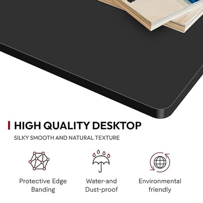 SANODESK Universal Tabletop 40"x24"x1" Thickness One-Piece Table Top Rectangular Particle Board for Standing Desk and Home Office Countertop DIY,Black Desk Top