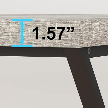 IBF Gray Desk, Industrial 47 in Computer Desk for Writing Study, Simple Wooden Metal Executive Work Desk for Home Office, Modern Pc Gaming Laptop Workstation Computer Table in Bedroom, Light Grey Oak