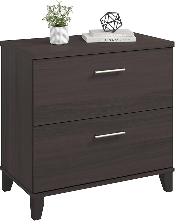 Bush Home 2 Drawer Lateral File Cabinet, Letter and Legal-Size Document Storage for Home or Professional Office, Somerset Collection, Storm Gray