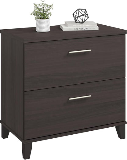 Bush Home 2 Drawer Lateral File Cabinet, Letter and Legal-Size Document Storage for Home or Professional Office, Somerset Collection, Storm Gray