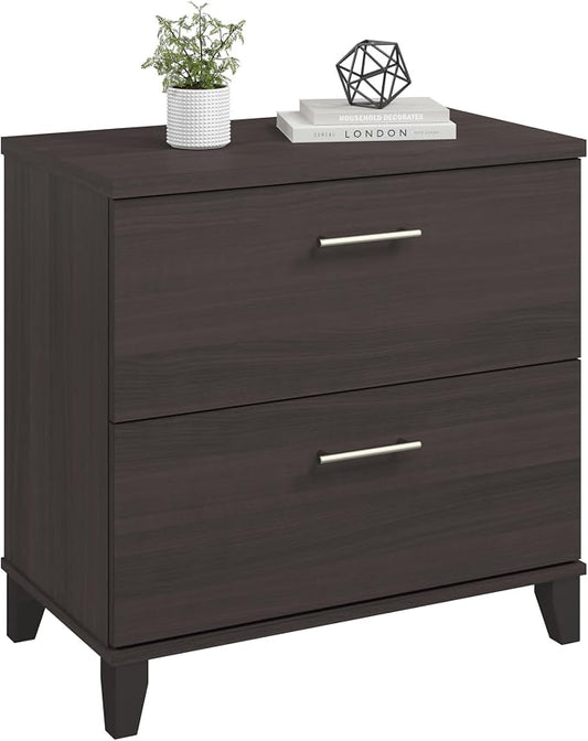 Bush Home 2 Drawer Lateral File Cabinet, Letter and Legal-Size Document Storage for Home or Professional Office, Somerset Collection, Storm Gray