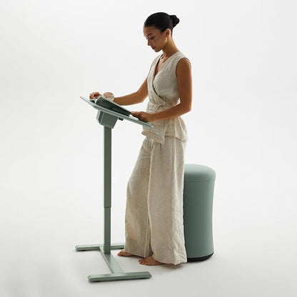 TopJob AnyDesk Nest Pro Sit Standing Desk, Portable Folding Stand Desk with Hidden Wheels, Computer Workstations, Home Use, Couch Side Table, Bedside Table, Kitchen Prep Table, Cordless (Mist)