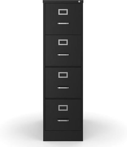 Staples Vertical File Cabinet for Letter/Legal Files, 4-Drawer, Letter/Legal Compatible, Black