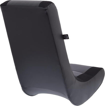 The Crew Furniture Classic Video Rocker Gaming Chair, for Kids and Teens, PU Faux Leather & Polyester Mesh, Black/Black