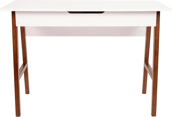 Flash Furniture Darla Computer Desk - White Home Office Desk with Storage Drawer - 42" Long Writing Desk for Bedroom
