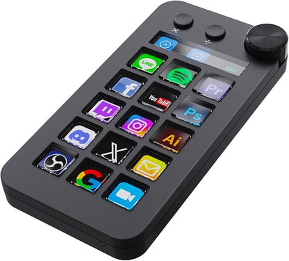 Streaming Deck for Live Streamers,Game Commands Keyboard for Gamers,Macro pad for Content Creators,Soundboard Keypad for OBS and YouTube,ThreeModes(ShortcutKeys,Calculator,Numeric Keypad)