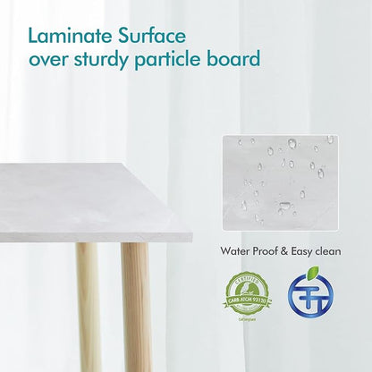 Kaboon 60x28 inches Tabletop, Solid One-Piece Desktop for Sit Stand Desk, Double Desks, L Desk DIY,Wood Countertop Home or Commercial Use,1 inch Thick, White Rock, 27.56" D x 59.1" W