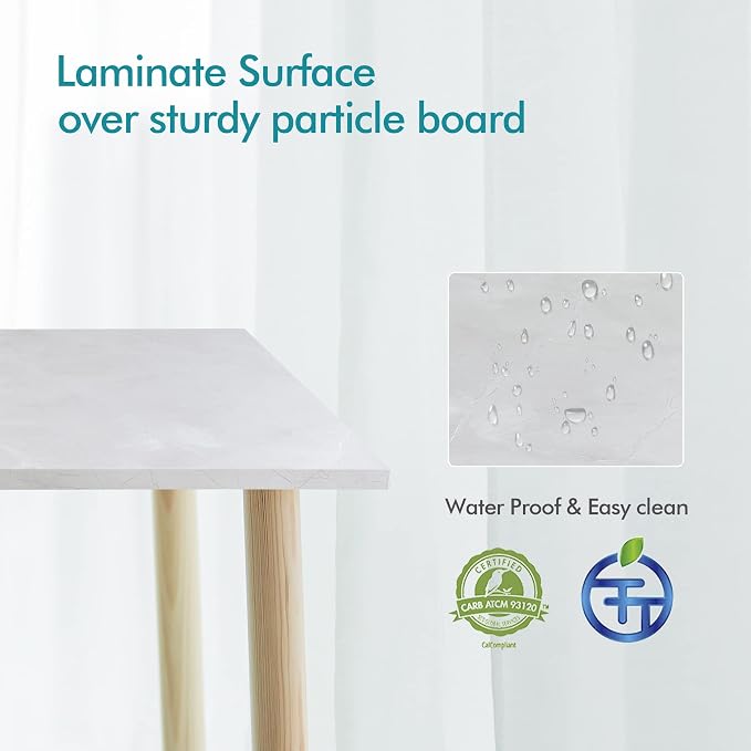 Kaboon 60x20 inches Tabletop, Solid One-Piece Desktop for Sit Stand Desk, Double Desks, L Desk DIY,Wood Countertop Home or Commercial Use,1 inch Thick, White Rock, 20" D x 59.1" W