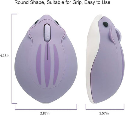 CHUYI Cute Hamster Wireless Silent Mouse Cartoon Portable Travel Mute Mouse 1200DPI Optical Cordless Quiet Animal Mice for Computer Laptop PC Gift (Purple)