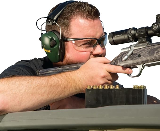 Caldwell E-MAX Electronic Hearing Protection with Low Profile, Adjustable, 23 NRR, For Range, Shooting, and Hunting