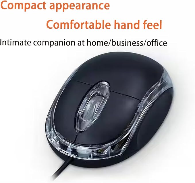 Guiheng Wired Mini Optical Mouse Computer Mouse Ergonomic Mouse with USB Mouse for Laptop PC Desktop mice Compatible with Windows Linux Mac fit for Office Business Home,Kids
