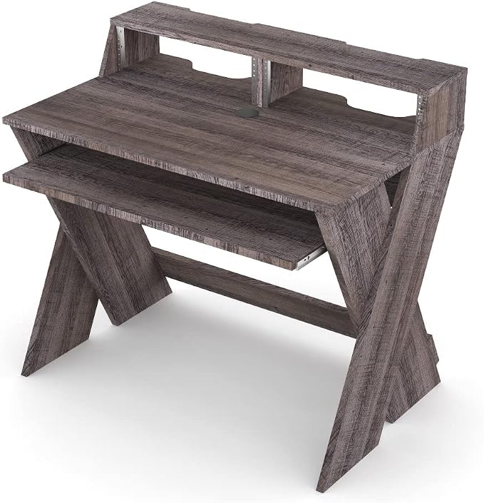 Glorious Sound Desk Compact Professional Studio Workstation with Pull-out Keyboard Compartment (Walnut)