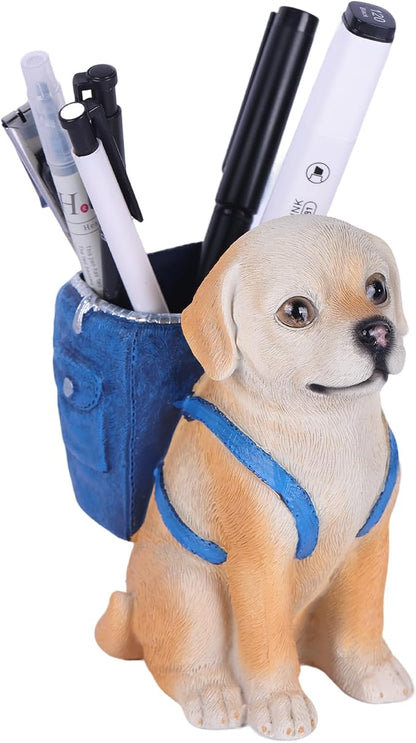 Labrador Retriever Statue - Dog Pen Holder, Dog Figurine, Cute Animal Pencil Holder, Puppy Pencil Holder, Desk Accessories, Home Office Decor, Office Supplies, Desk Organizer, Novelty Pen Cup