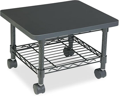 Scranton & Co Under-Desk Printer/Fax Stand, Steel Frame, Laminate Top, Gray Finish, 19"w x 16"d x 13.5"h, Mobile Dual-Wheel Casters, 100 lb Shelf Capacity, Space-Saving Design for Home or Office Use