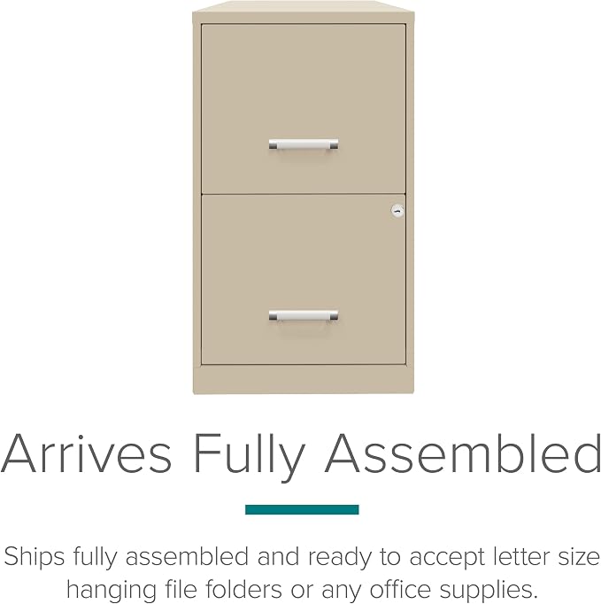 Lorell 14340 18 Deep 2-Drawer File Cabinet, Putty
