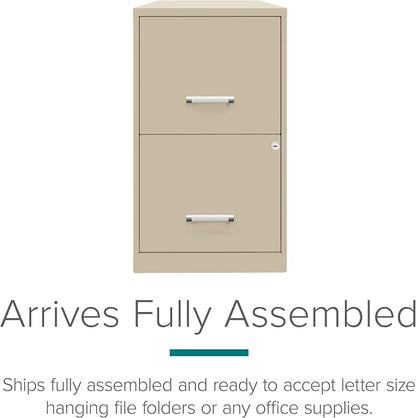 Lorell 14340 18 Deep 2-Drawer File Cabinet, Putty