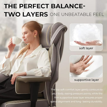 Dowinx Big and Tall Office Chair 400 Lbs with Rotating Massage Lumbar Support, Wide Thick Seat Cushion and Adjustable Armrest,Mesh Computer Gaming Chairs with Footrest,Grey