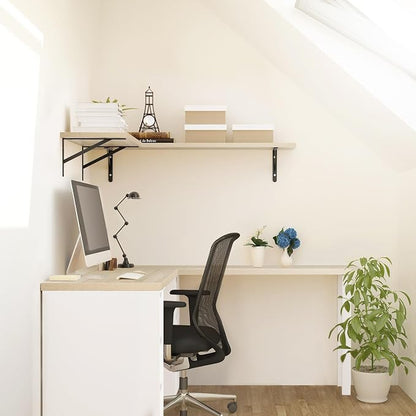 Kaboon Universal Tabletop 36"x20", Solid One-Piece Melamine Table Top, L-Desk Floating Desk DIY, Home and Office Countertop, Oak/Grey Tone
