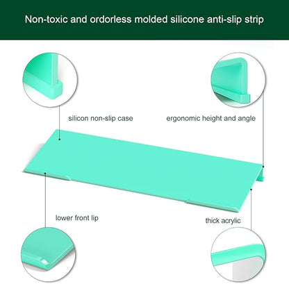 Computer Keyboard Stand Holder - Ergonomic Acrylic Keyboard Stand for Desktop Comfortable Keyboard Tray Riser with Silicone Anti-Slip Strip for Home School Office Desk Accessory, Green