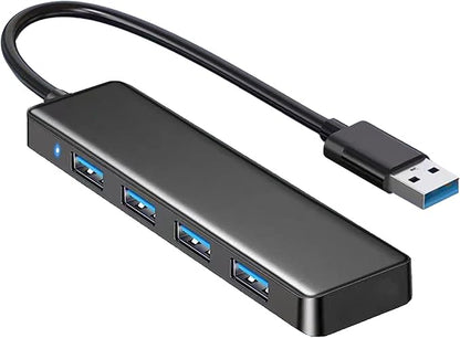 USB Hub 4 Port, VIENON USB 3.0 Hub USB Splitter for Laptop, USB Port Extender USB A Hub for PC, Desktop, Xbox, PS4, Flash Drive, Printer, Keyboard, Mouse, HDD, Plug and Play（Not for Charging）