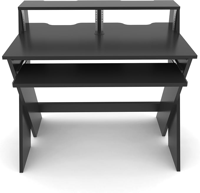 Glorious Sound Desk Compact Professional Studio Workstation with Pull-out Keyboard Compartment (Black)