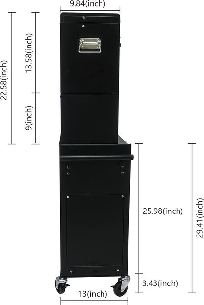 RYH 6 Drawers Rolling Tool Chest & Tool Box on Wheels | Heavy Duty Metal Cart with Ball Bearing Drawers | Fits US General Tool Box for Garage Storage (Black, 6 Drawers 3 in 1/51.99" H × 20.87" W)