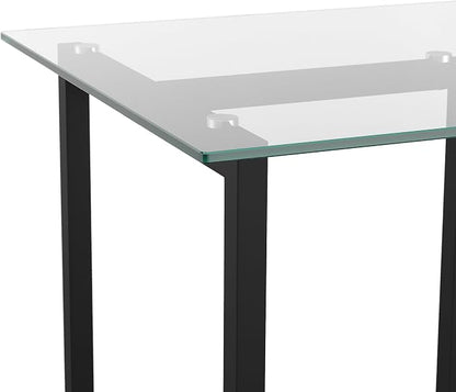Martha Stewart Eli Home Office Desk with Glass Top and Steel Frame, Oil Rubbed Bronze